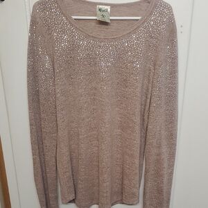 Vocal Mauve Sequin Long Sleeve Top
